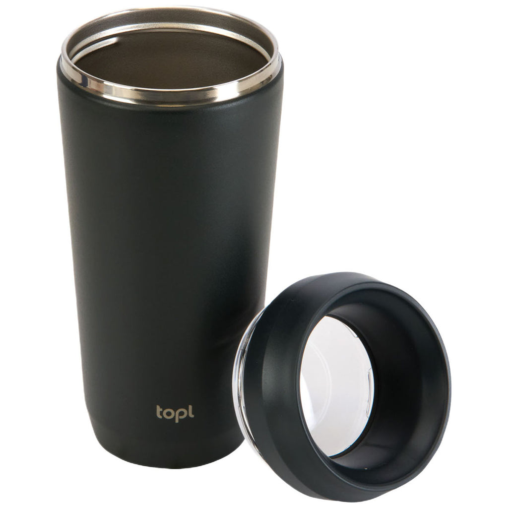 TOPL Black 16 oz. Double Wall, Recycled Stainless Steel 360° Tumbler