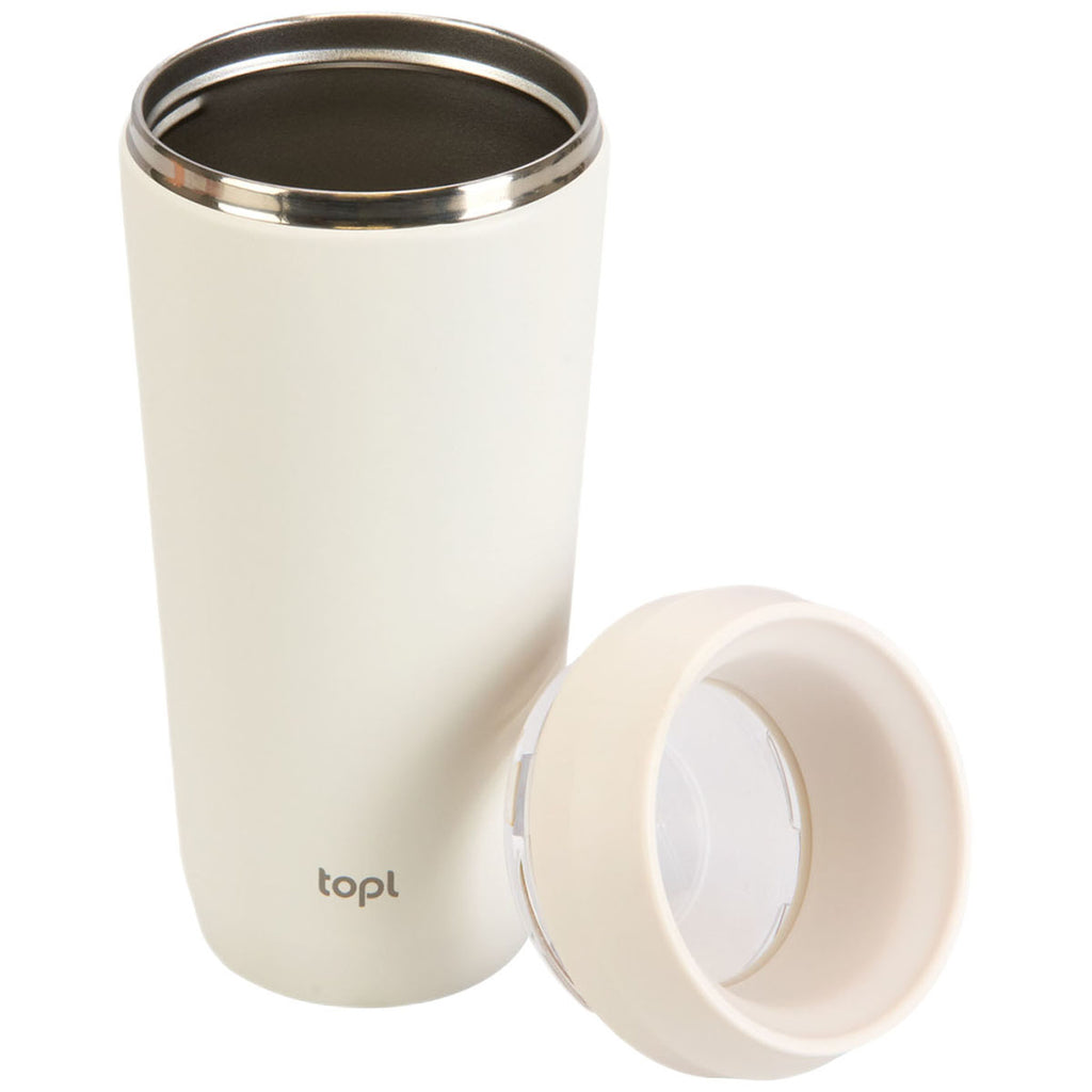 TOPL White 16 oz. Double Wall, Recycled Stainless Steel 360° Tumbler