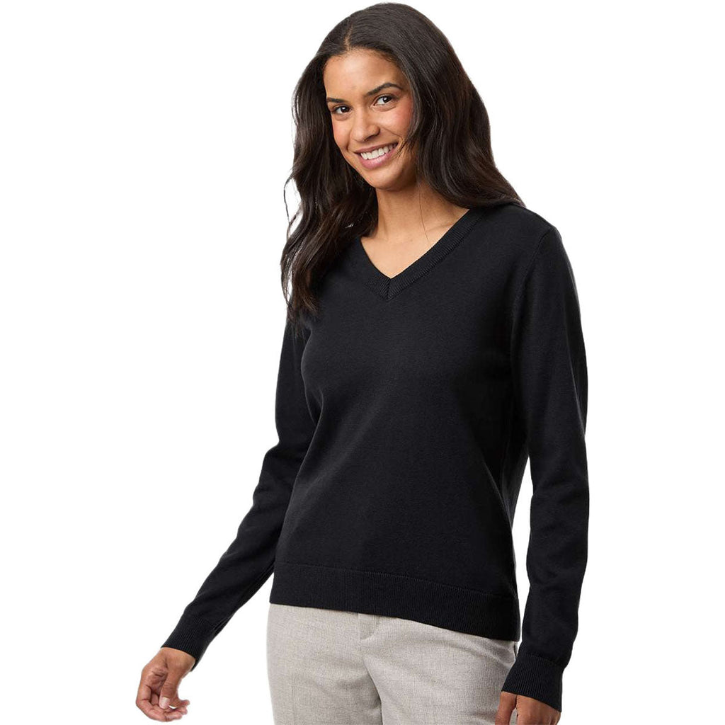 Devon & Jones Women's Black New Classics V-Neck Sweater