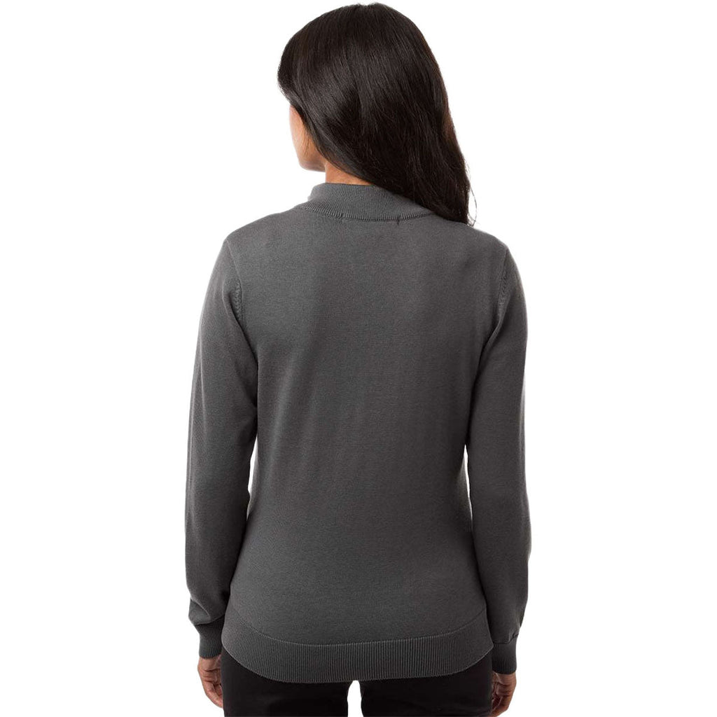 Devon & Jones Women's Graphite New Classics Quarter-Zip Sweater