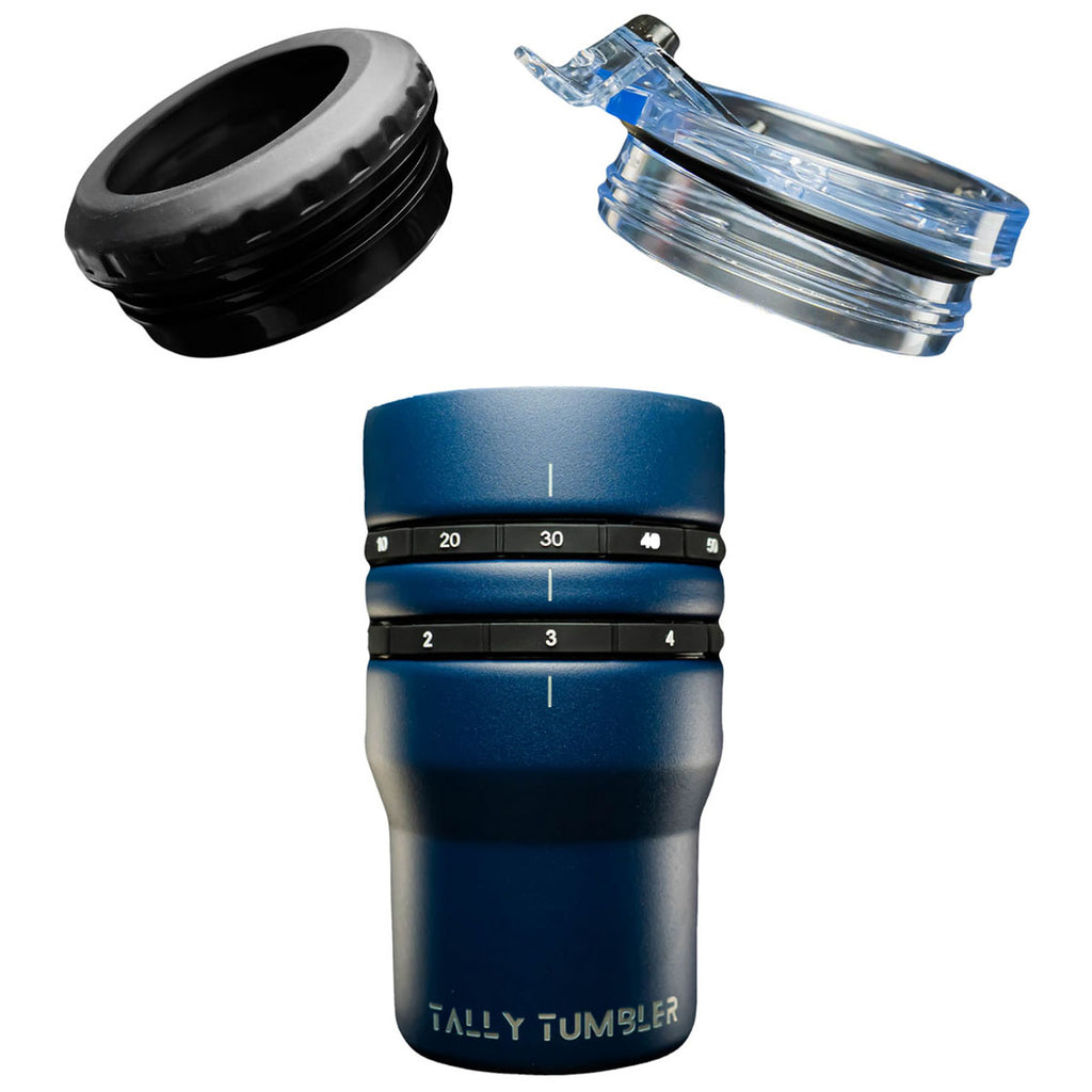 Tally Tumbler Blue 4-in-1 Can Cooler & Scorekeeper 14oz.