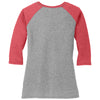 District Women's Red Frost/ Grey Frost Perfect Tri 3/4-Sleeve Raglan