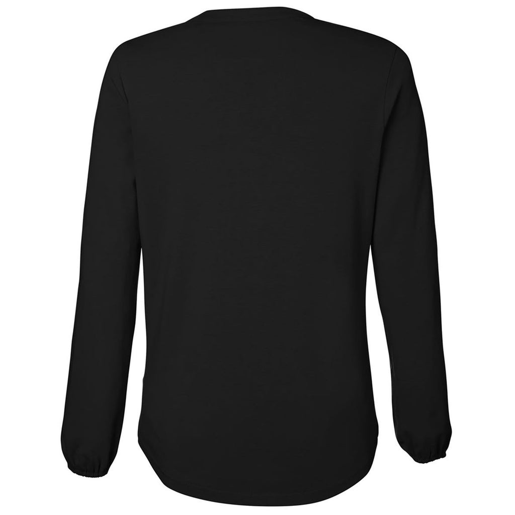 Devon & Jones Women's Black Raleigh Half-Placket Knit Top