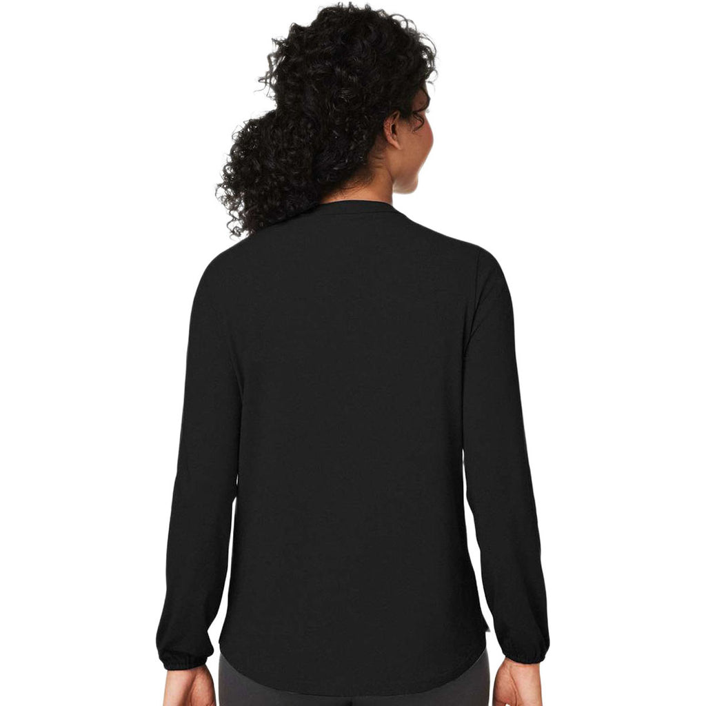 Devon & Jones Women's Black Raleigh Half-Placket Knit Top