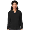 Devon & Jones Women's Black Raleigh Half-Placket Knit Top