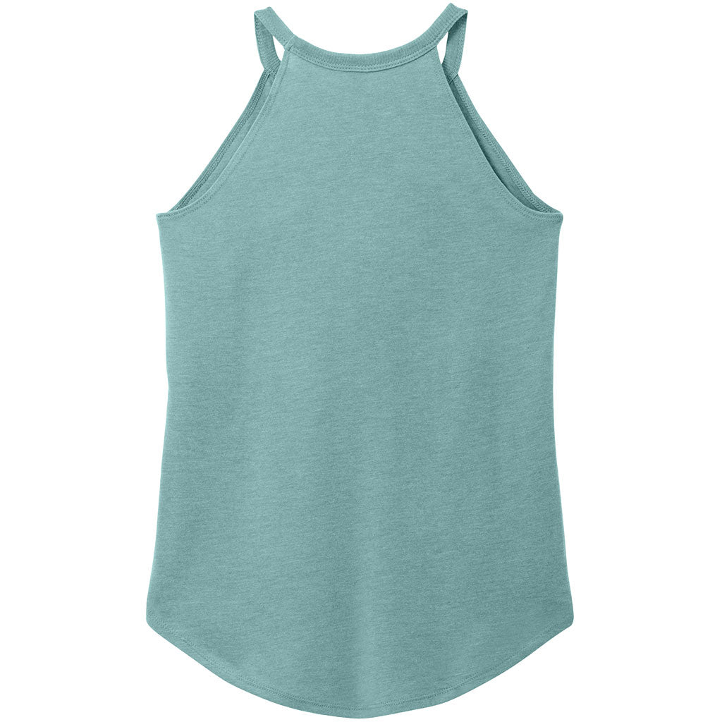 District Women's Heathered Eucalyptus Blue Perfect Tri Rocker Tank