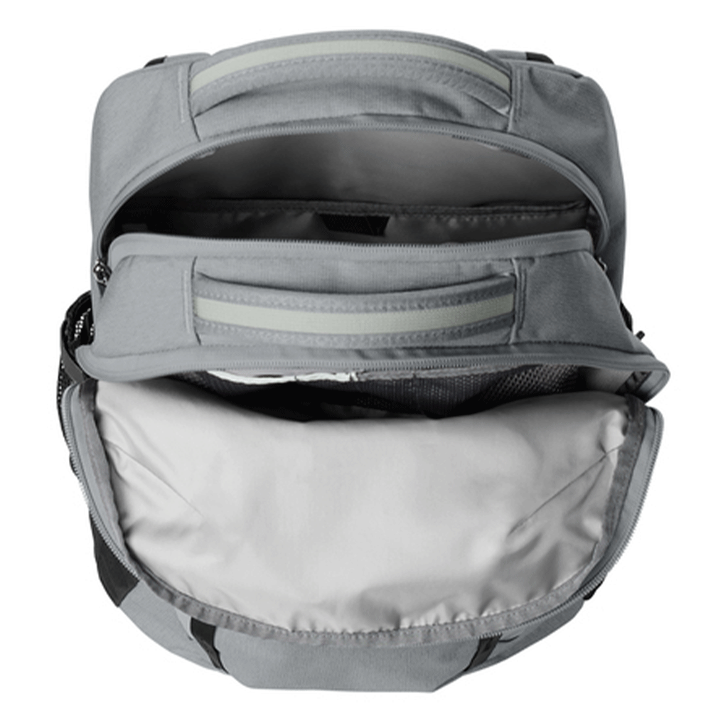 heather gray and metallic silver north face backpack The North Face NF0A52S7 Dyno Backpack, Mid Grey Dark Heather/ TNF Black / OSFA