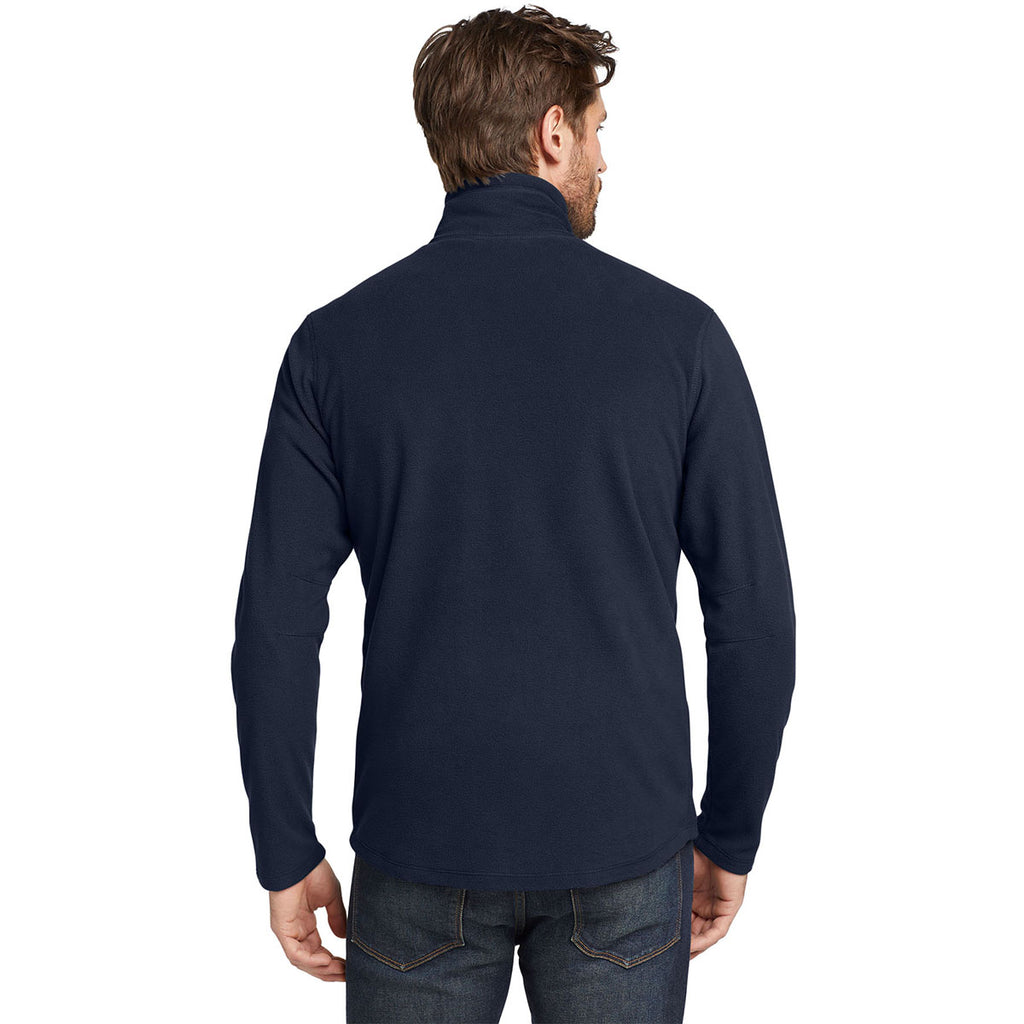 Eddie Bauer Men's Navy Half Zip Microfleece Jacket