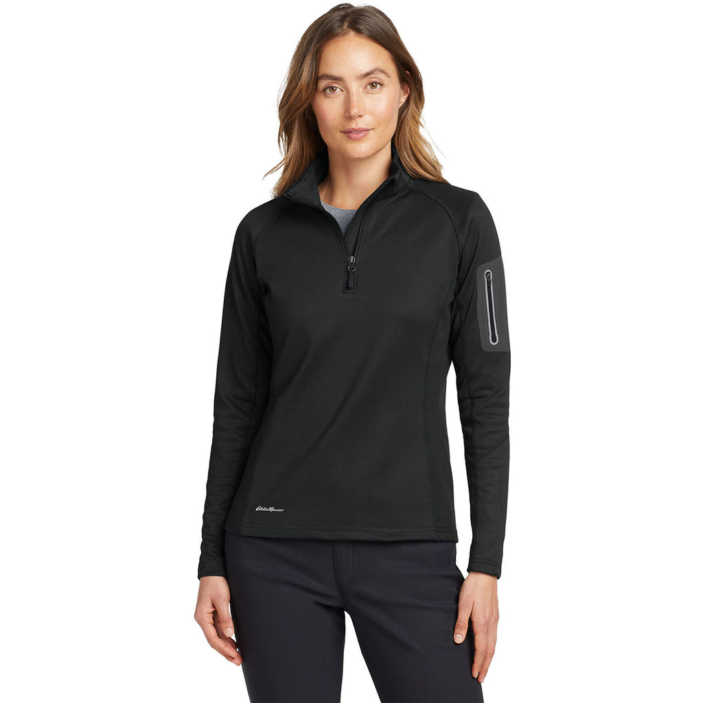Eddie Bauer Women's Black Half Zip Performance Fleece Jacket