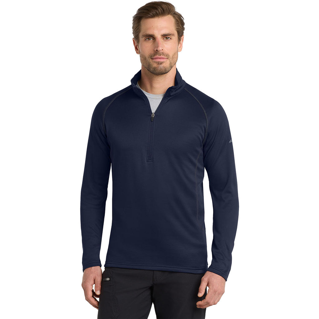 Eddie Bauer Men's River Blue Navy 1/2-Zip Base Layer Fleece