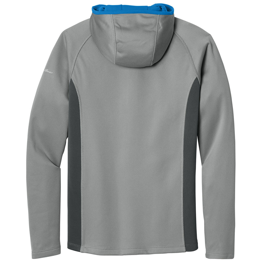 Eddie Bauer Men's Grey Cloud/Grey Steel/Expedition Blue Sport Hooded Full-Zip Fleece Jacket