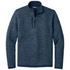 Eddie Bauer Men's River Blue Heather Sweater Fleece Quarter Zip