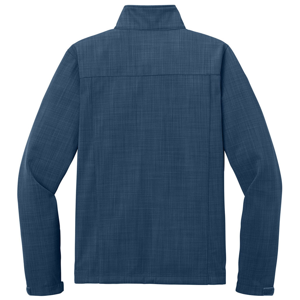 Eddie Bauer Men's Blue Shaded Crosshatch Softshell Jacket