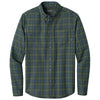 Eddie Bauer Men's Soft Olive Plaid Long Sleeve Favorite Flannel Plaid Shirt