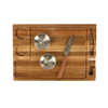 Logomark Natural Arthur 4-Piece Acacia Wood Steak Board