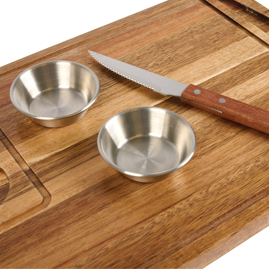 Logomark Natural Arthur 4-Piece Acacia Wood Steak Board