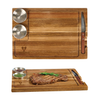 Logomark Natural Arthur 4-Piece Acacia Wood Steak Board