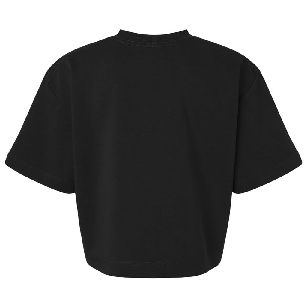 American Apparel Women's Black French Terry Mid-Length Boxy Top