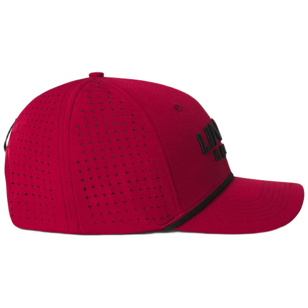 UNRL Carmine Red Golf Primary Snapback - Mid-Pro