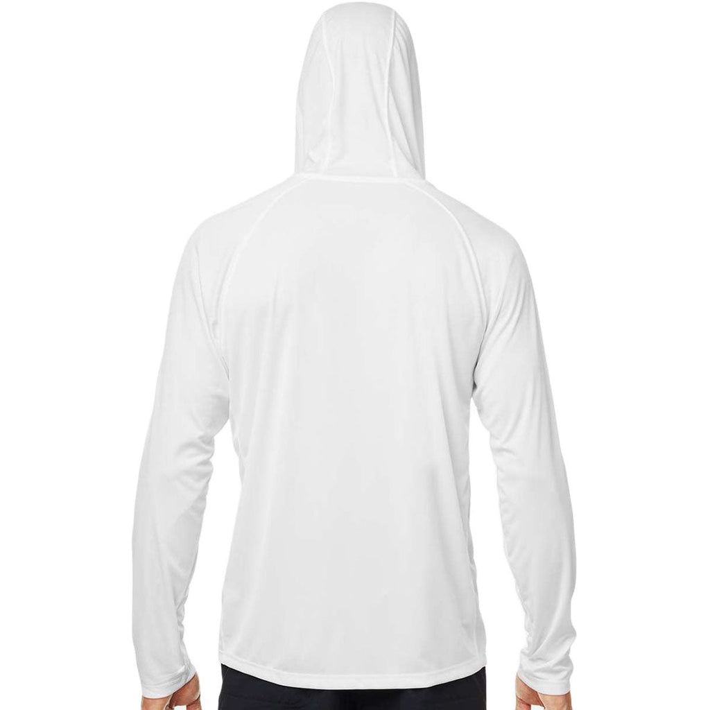 HUK Men's White LoPro Pursuit Long Sleeve Hooded T-Shirt