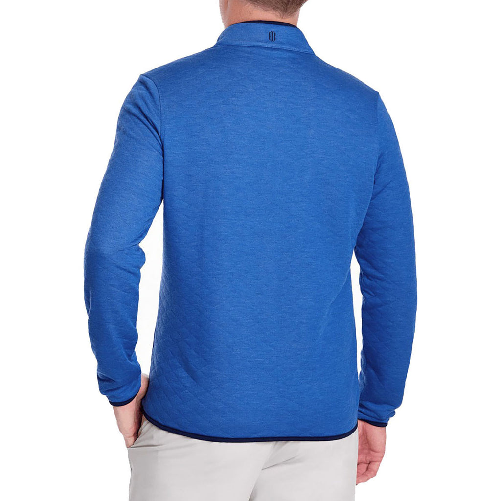 Holderness & Bourne Men's Heathered Marlin Blue & Navy The Sullivan Pullover