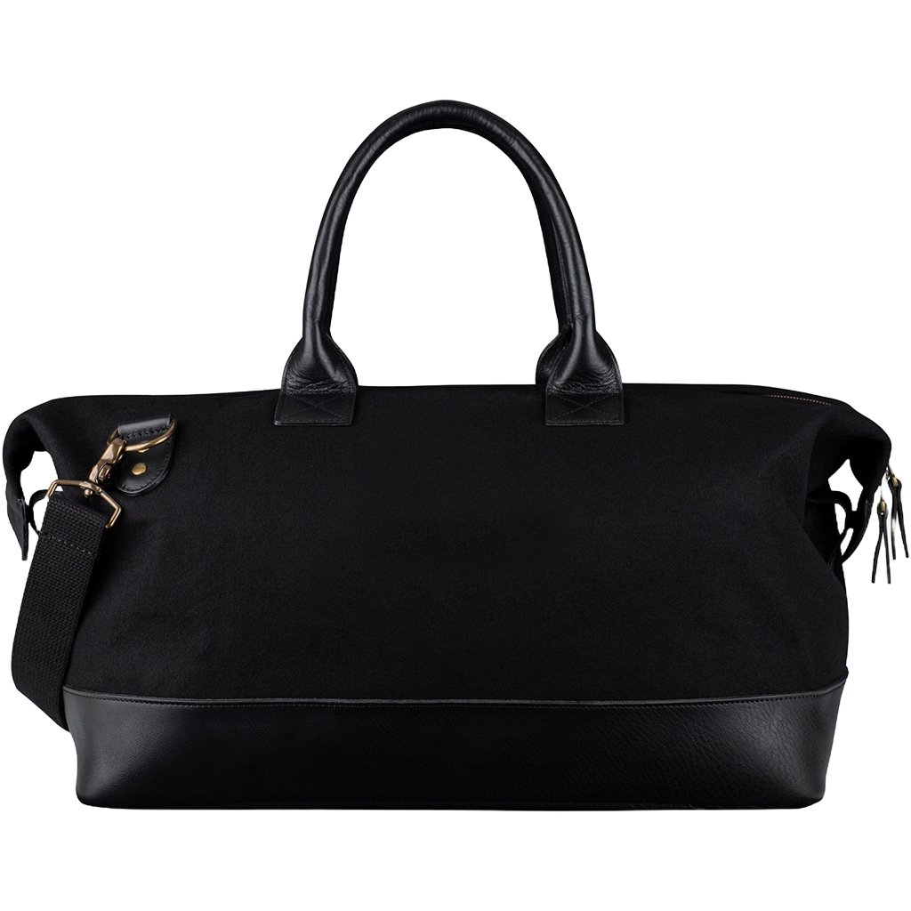 Heritage Gear Black/Black Wool Weekender Duffle Bag