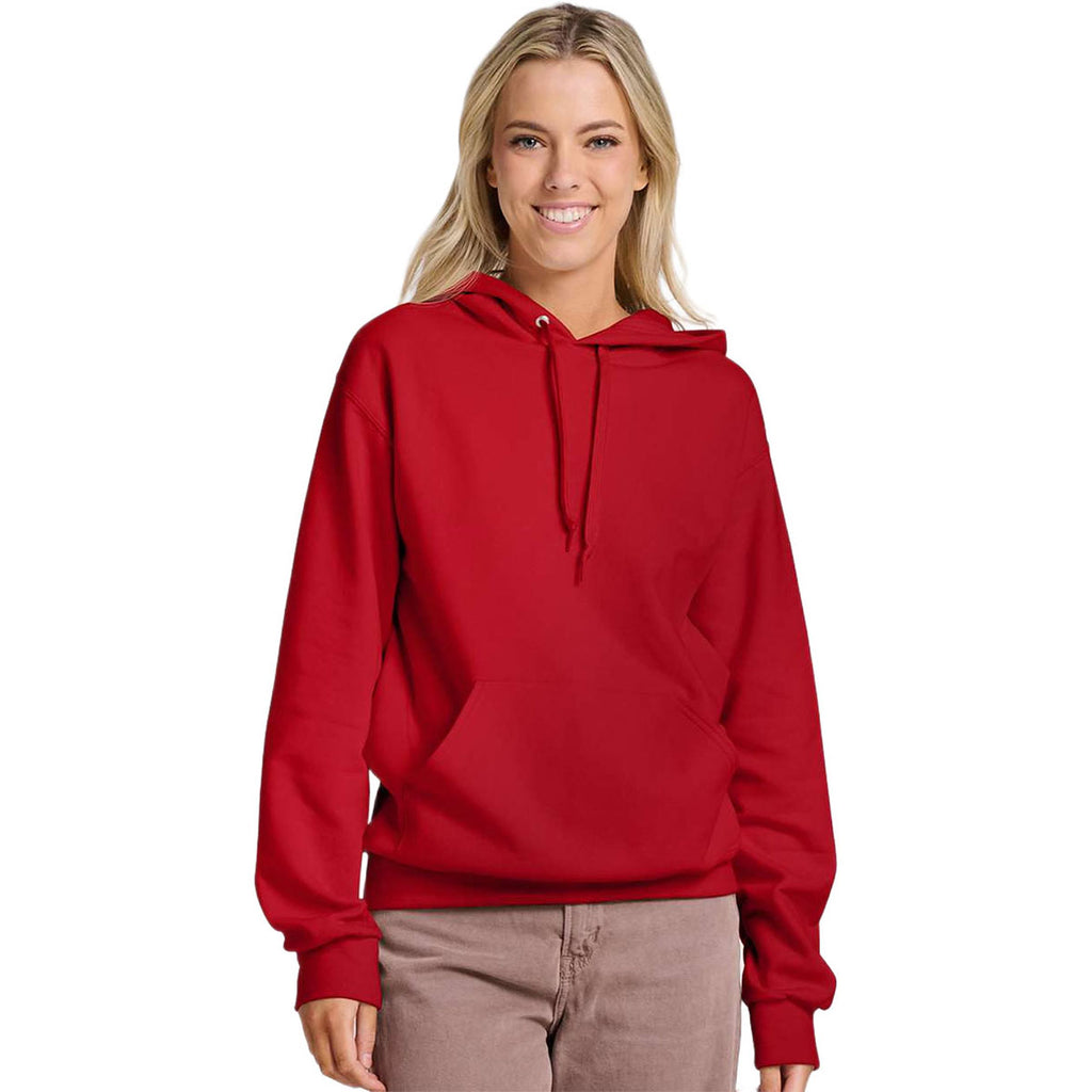 Jerzees Unisex True Red Ultimate CVC Hooded Sweatshirt