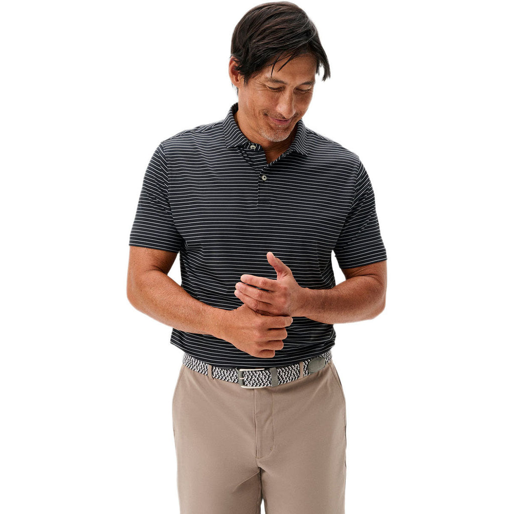 Johnnie-O Men's Black Beau Stripe Performance Jersey Polo