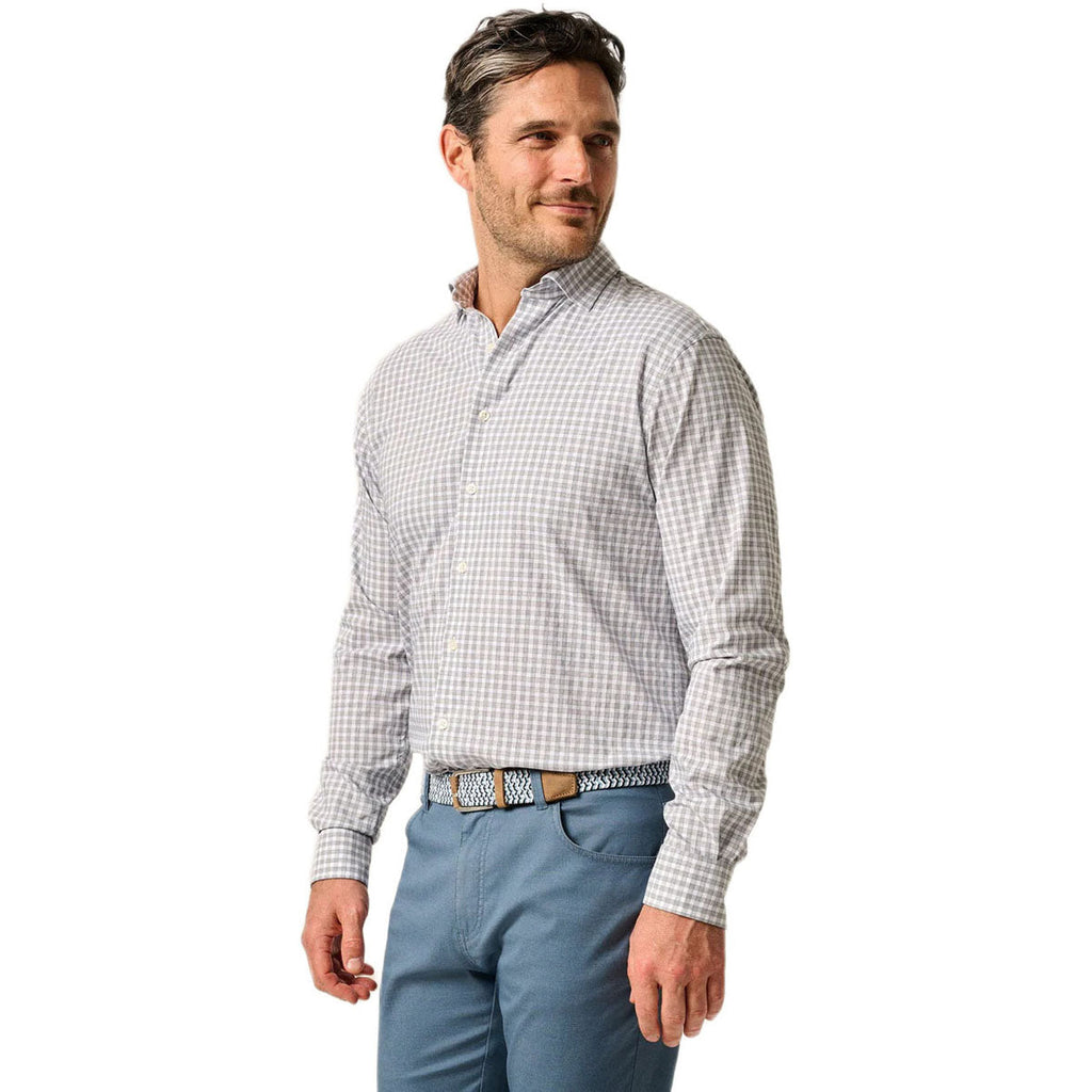 Johnnie-O Men's Light Grey Westwood Check Everyday Performance Button Down Shirt