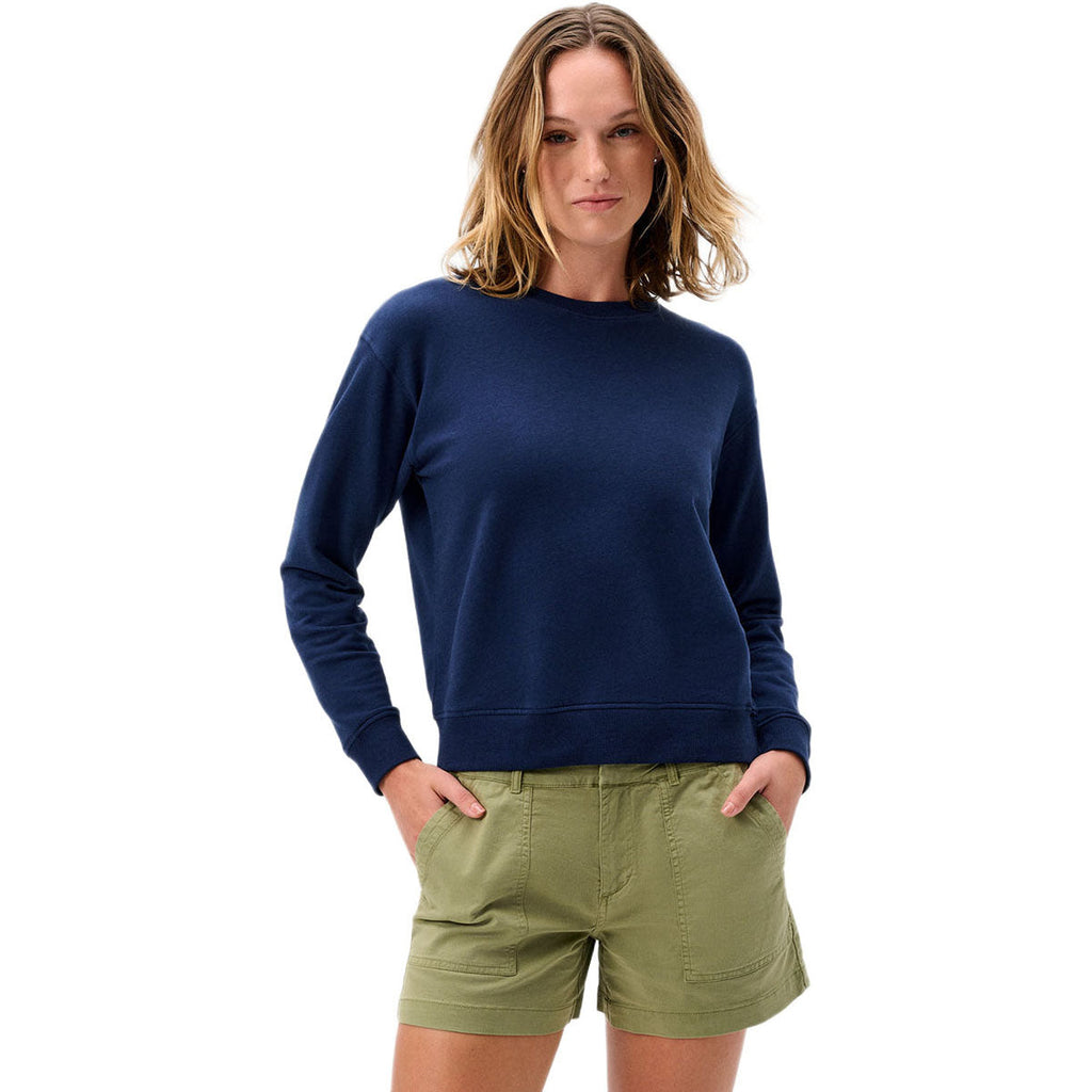 Johnnie-O Women's Midnight Navy Penny Crewneck Sweatshirt