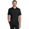 Port Authority Men's Deep Black Plaited Pique Polo