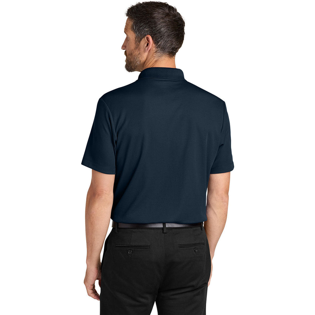 Port Authority Men's Night Navy Plaited Pique Polo