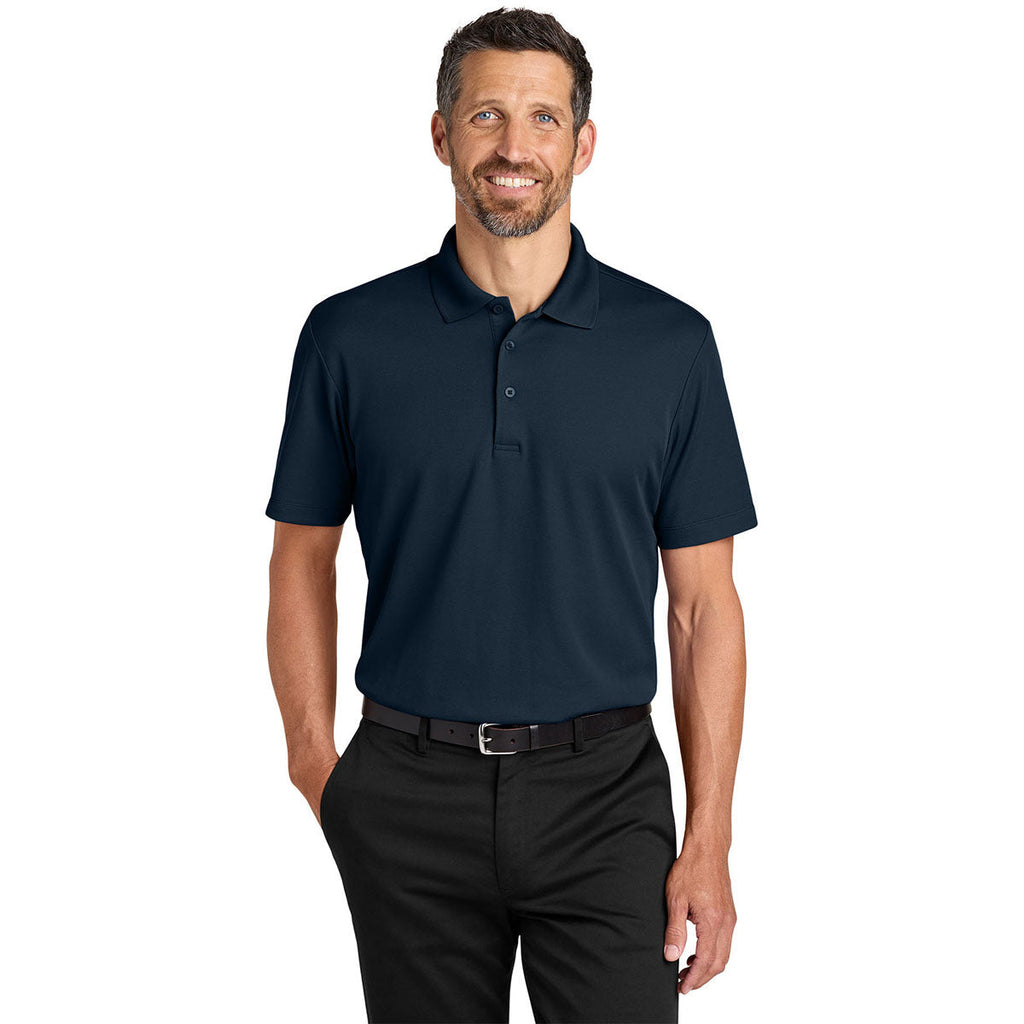 Port Authority Men's Night Navy Plaited Pique Polo