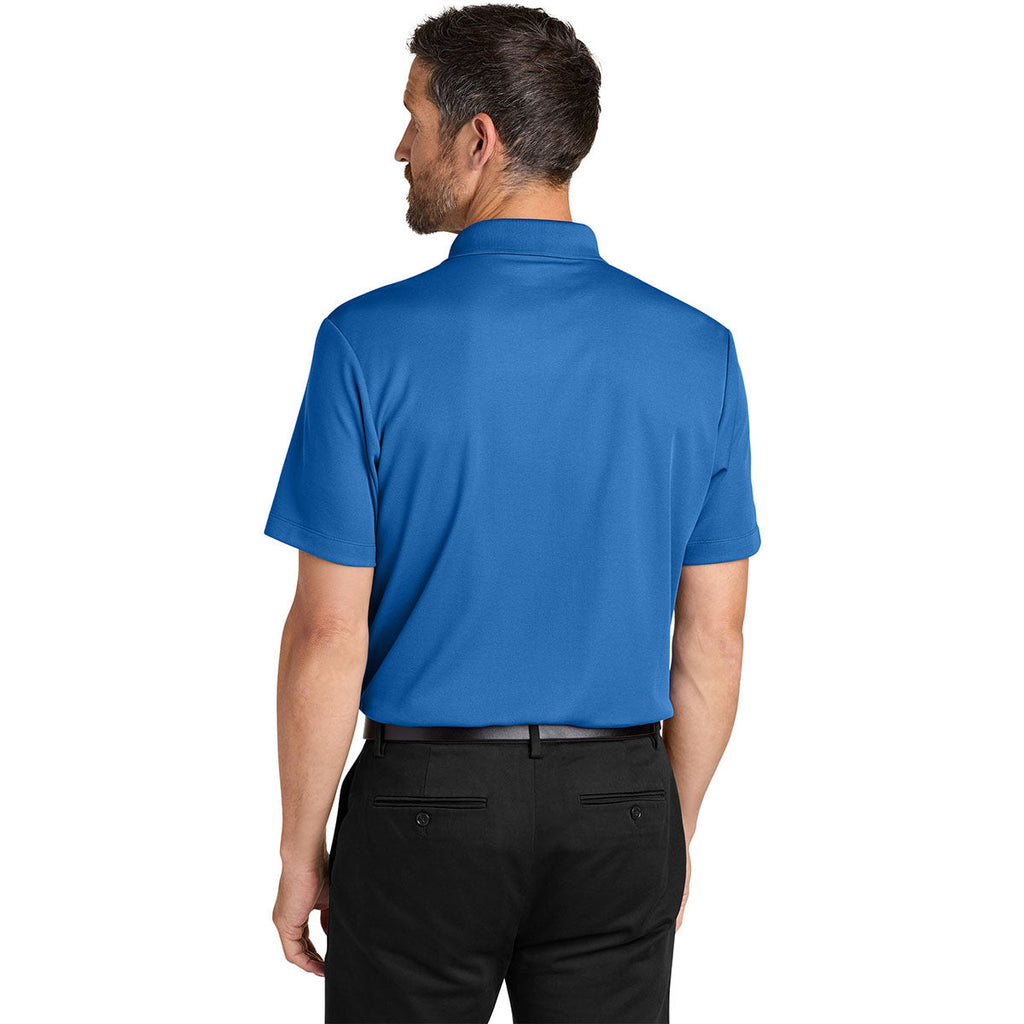 Port Authority Men's Strong Blue Plaited Pique Polo