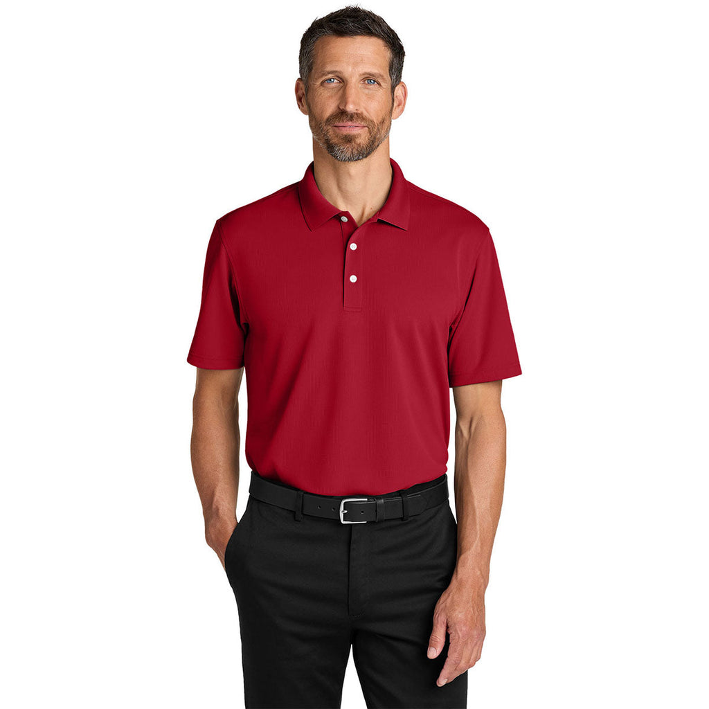 Port Authority Men's Rich Red Dry Zone Stain-Release Grid Polo