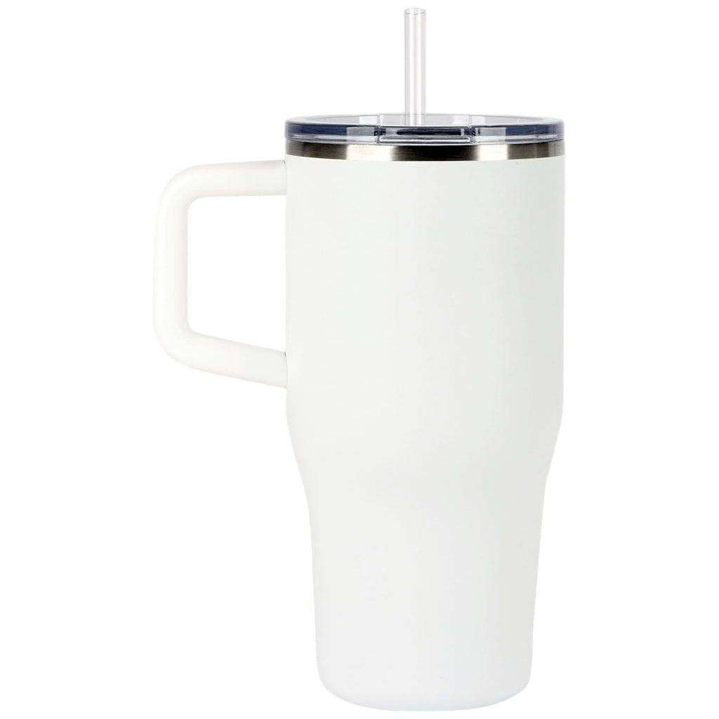 Perka White Myrton 20 oz. Double Wall, Recycled Stainless Steel Travel Mug