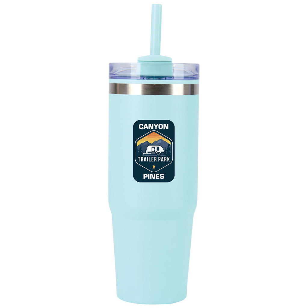 Logomark Aqua Yesler 30 oz. Double Wall Steel/PP Liner Travel Tumbler