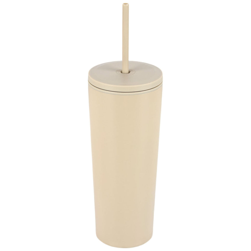 Logomark Khaki Bayard 24 oz. Double Wall Steel/PP Liner Straw Tumbler