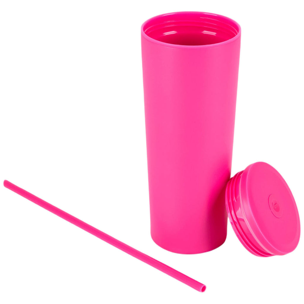 Logomark Pink Bayard 24 oz. Double Wall Steel/PP Liner Straw Tumbler