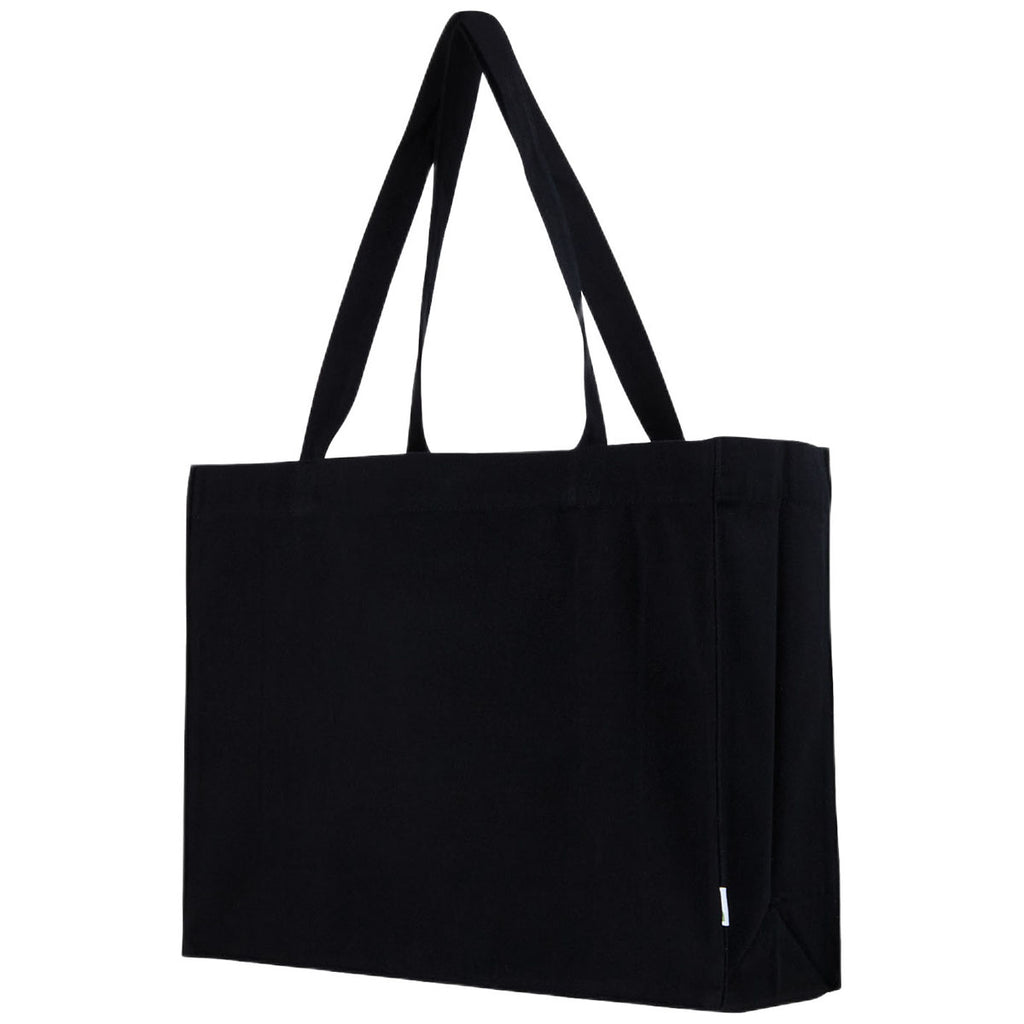 Logomark Black Juliette 10 oz. Recycled Cotton Shopper Tote