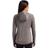Cutter & Buck Women's Black Heather Adapt Knit Recycled Heathered Hooded Pullover