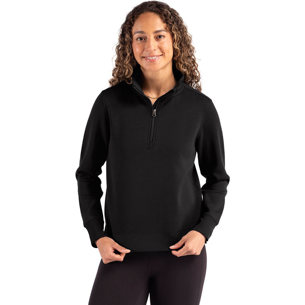 Cutter & Buck Women's Black Roam Epic Versatility Quarter Zip Pullover