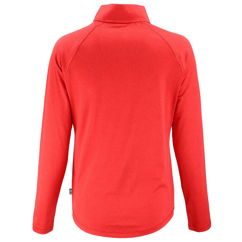 Cutter & Buck Women's Red Coastline Epic Comfort Recycled Quarter Zip