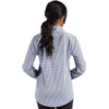Cutter & Buck Women's Navy Blue/White Skyline Epic Confidence Recycled Gingham Long Sleeve Dress Shirt