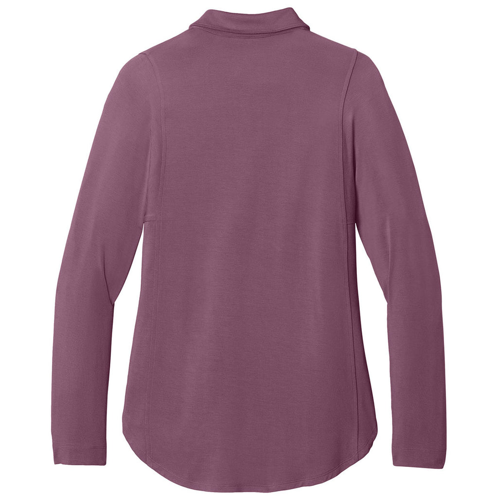 Port Authority Women's Purple Mist Luxe Knit Button Tunic