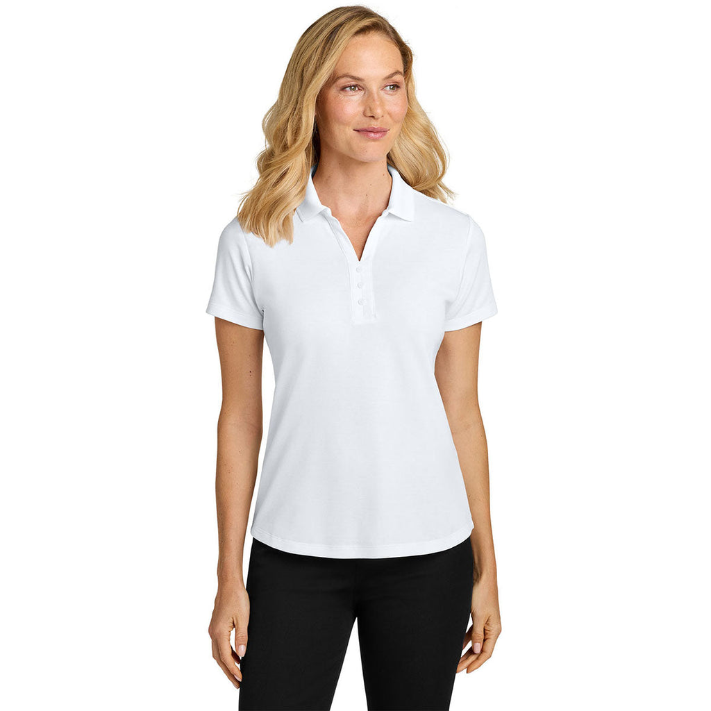Port Authority Women's White Plaited Pique Polo