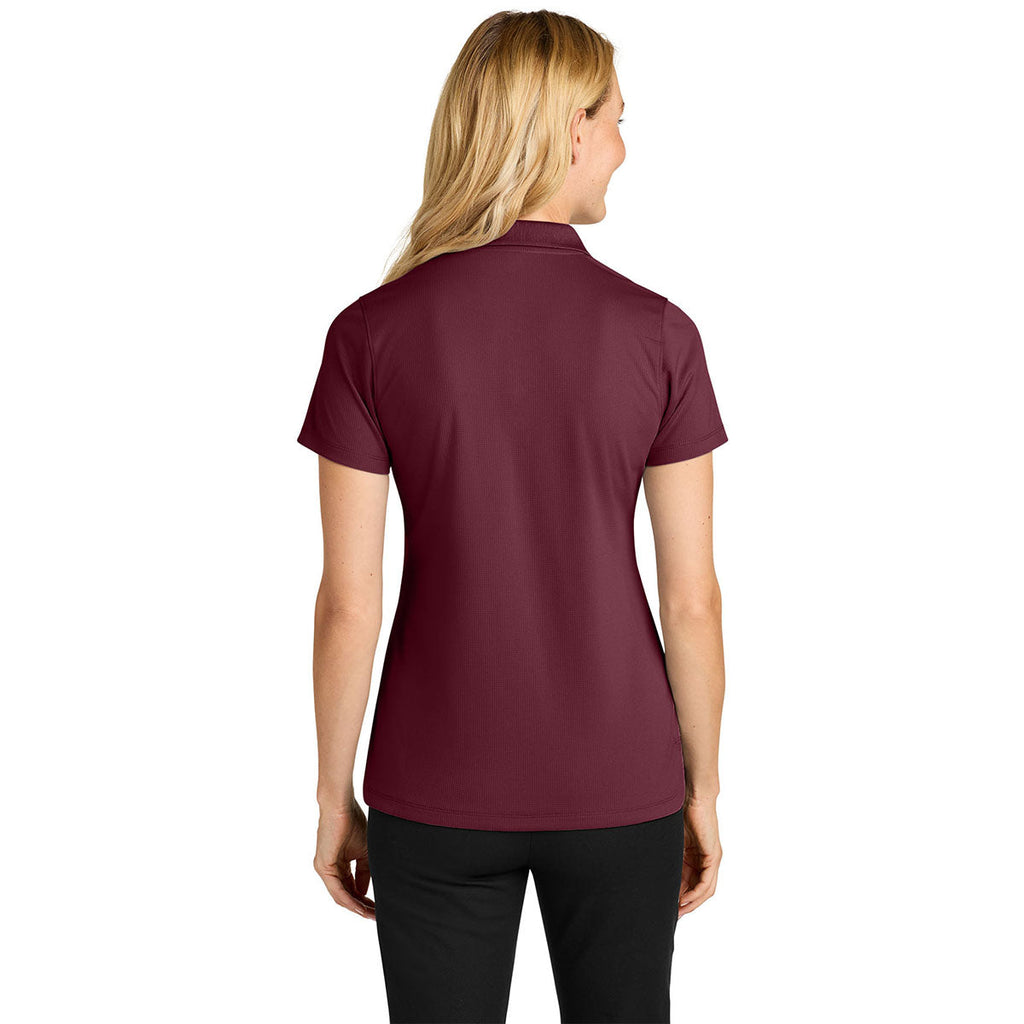 Port Authority Women's Club Burgundy Dry Zone Stain-Release Grid Polo