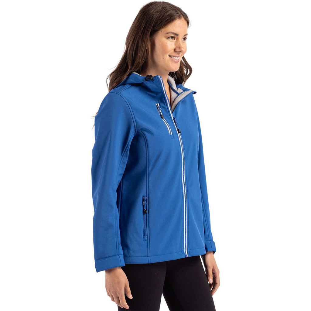 Clique Women's Royal Blue Telemark Eco Stretch Softshell Full Zip Hooded Jacket