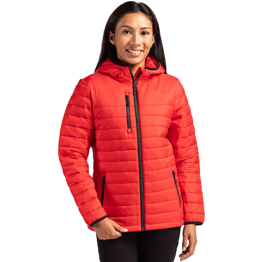 Clique Women's Red Valhalla Full Zip Puffer Jacket