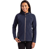 Clique Women's Dark Navy Powder Fleece Full Zip Jacket
